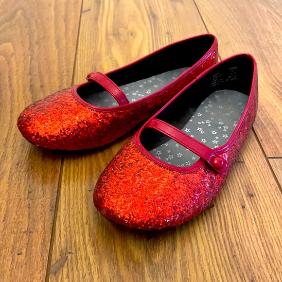 Faded Glory Shoes - Red Sparkle Flats